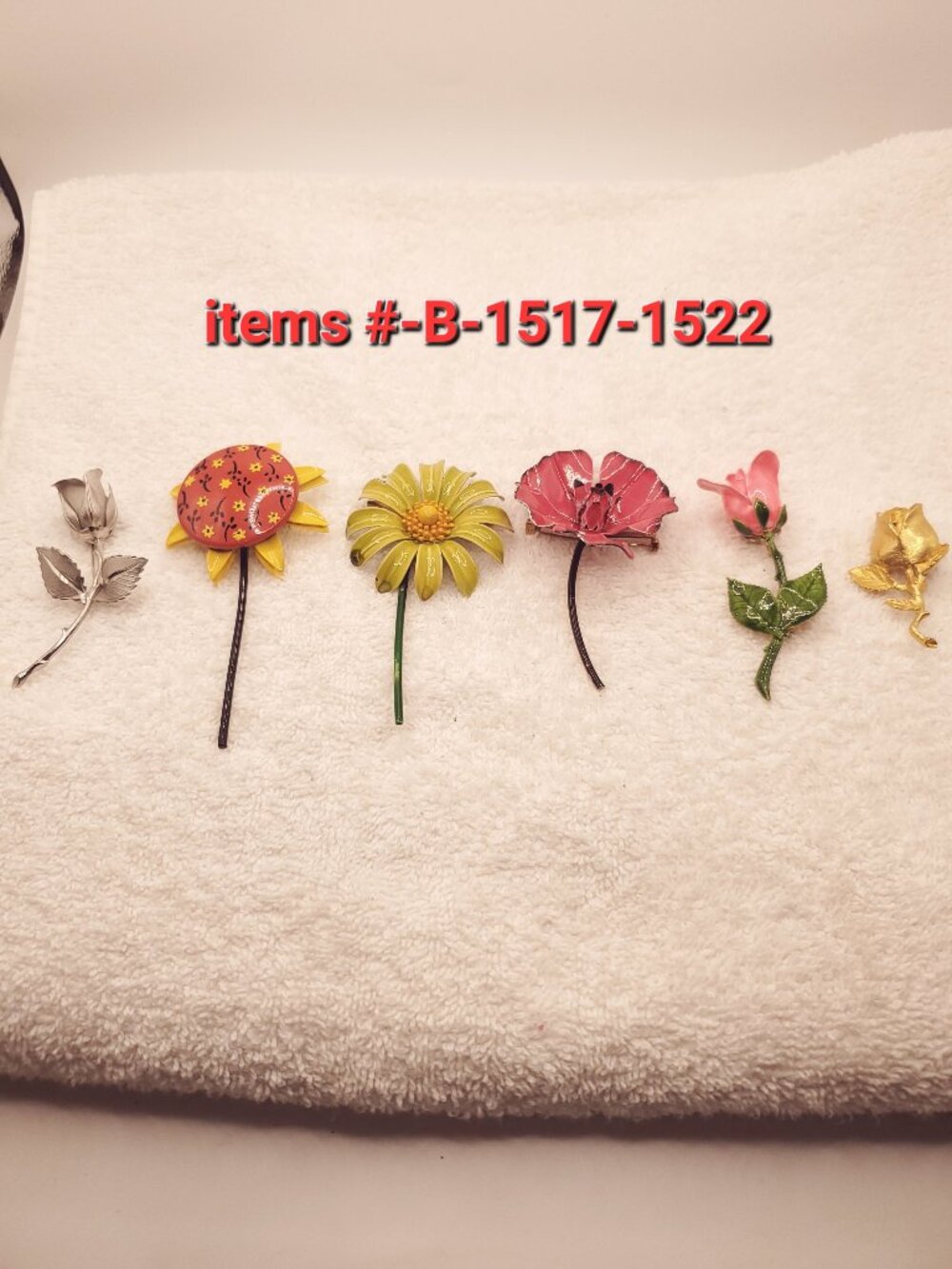 6 Brooches, items # B-1517-1522. , wt. 80 grams.